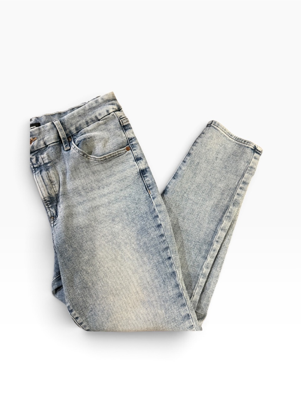 Express Women Jeans Skinny High Rise Light Blue Large Short